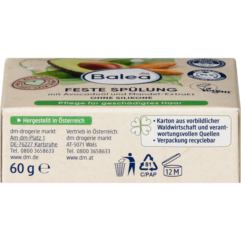 Balea Vaste conditioner avocado-amandelmelk, 60 g