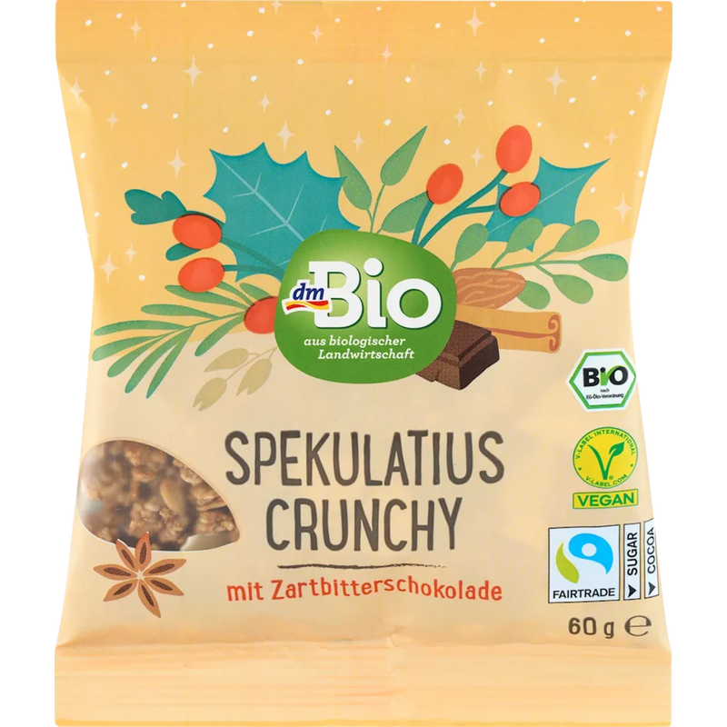 dmBio Speculoos Croquant chocolat noir, Calendrier de l'Avent à concevoir soi-même 2025, 60 g