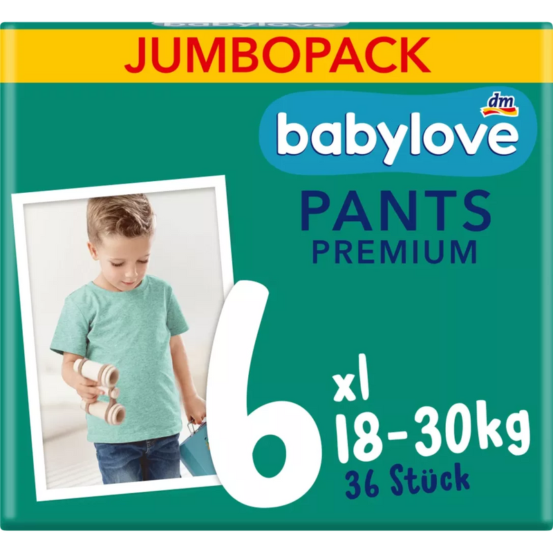 babylove Babybroek Premium maat 6, XL (18-30 kg), grootverpakking, 36 stuks.