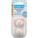 Sucette Babylove pour nouveau-né, symétrique, en silicone, pêche/crème, 0-2 mois, 2 pièces