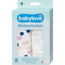 Lingettes Babylove Molton, à pois/unies, 2 pièces