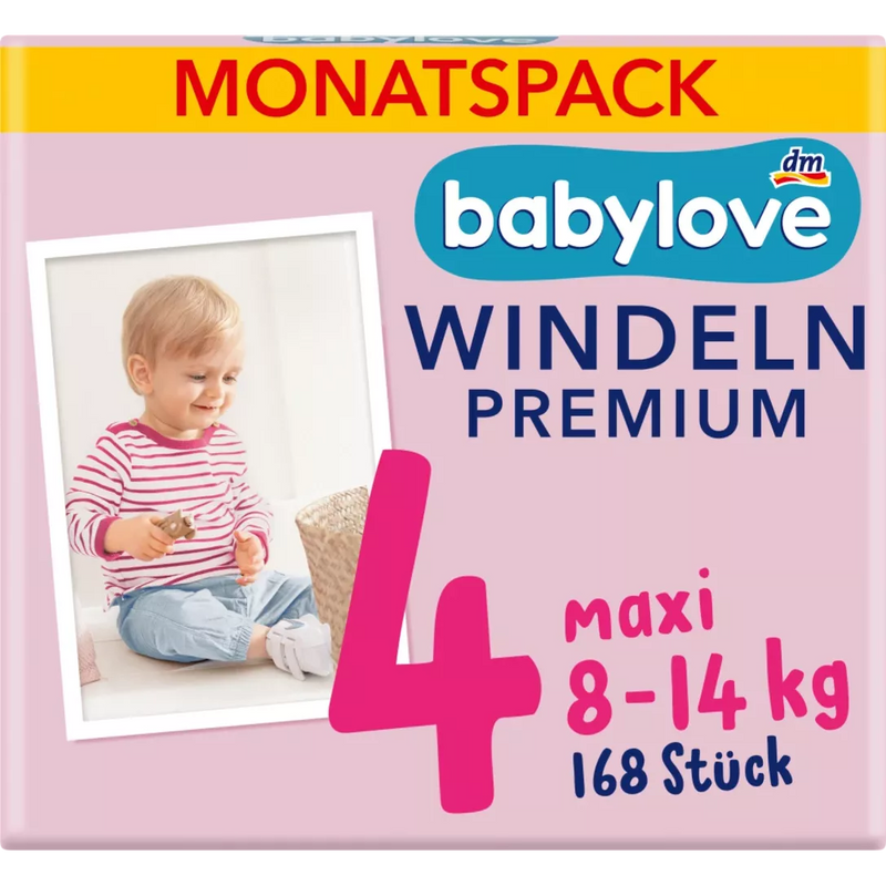 babylove Baby Pants Premium maandbox maat 4 Maxi (8-15 kg), 88 stuks.