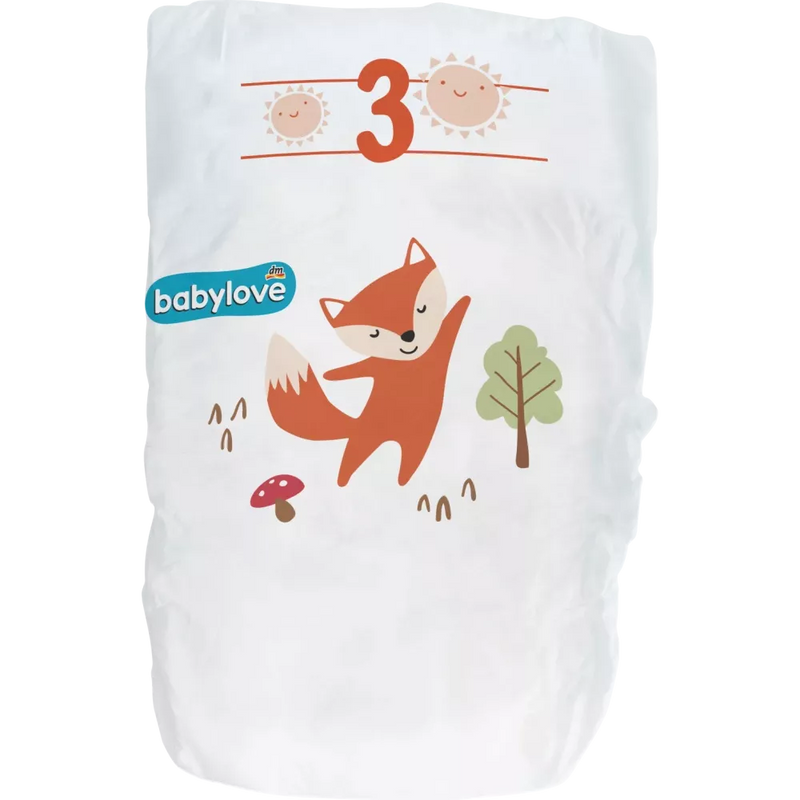 Couches babylove taille 3 Midi (4-9 kg), pack jumbo, 92 pièces.