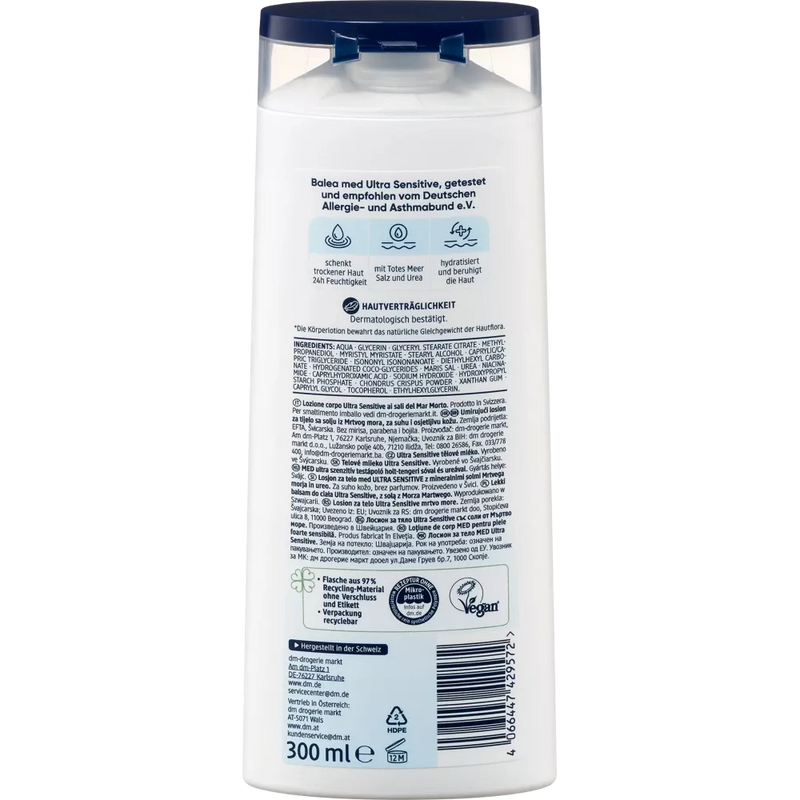 Balea med Lichaamslotion Ultra Sensitive Dode Zee, 300 ml