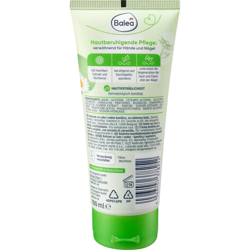 Baume pour les mains et les ongles Balea, 100 ml