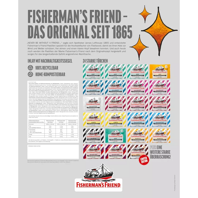 Fisherman's Friend Adventskalender 2025, 24 sterke deuren, 1 stuk