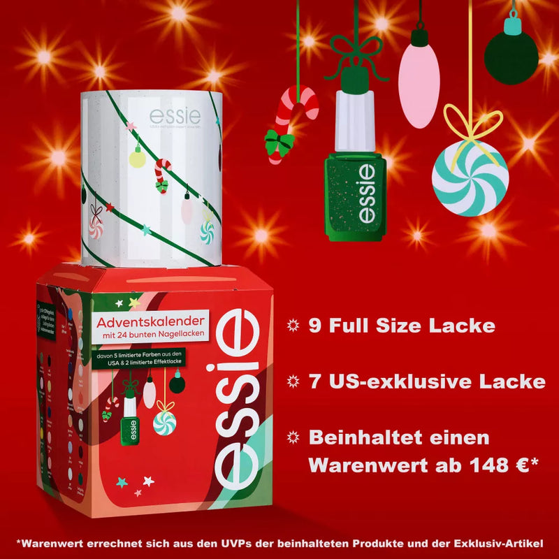 essie Adventskalender 2024 met 24 kleurrijke nagellakjes, 1 stuk