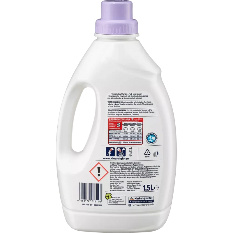 Lessive Denkmit Color Ultra Sensitive, 27 ml