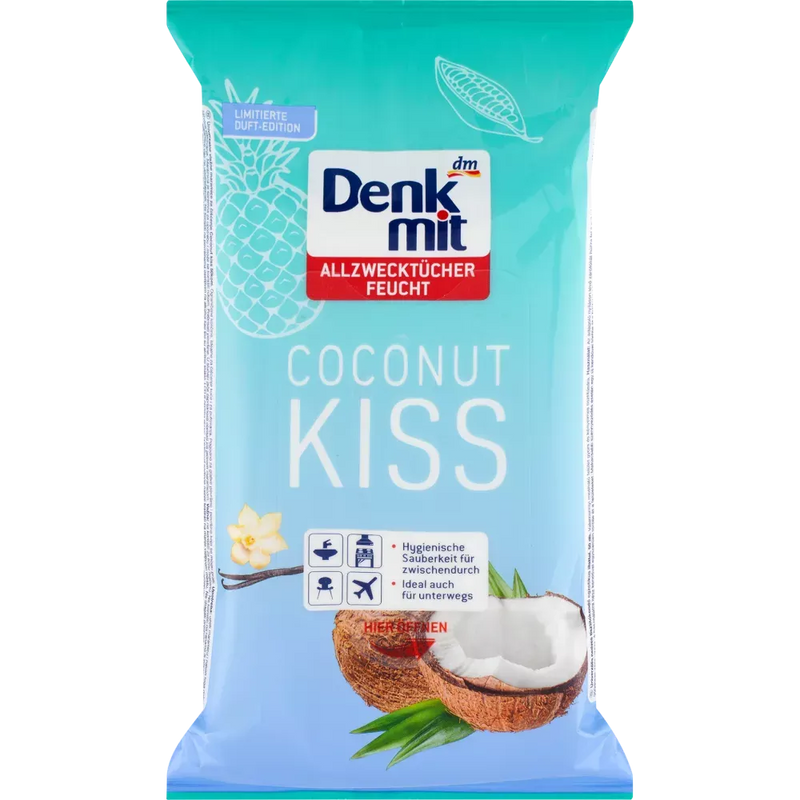 Denkmit vochtige allesdoekjes Coconut Kiss, 50 stuks.