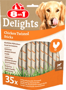 8in1 Dog Snack, Delights Twisted Sticks 35 pièces, 190 g