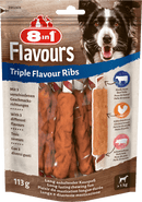 8in1 Hondensnoepjes triple flavour Ribs, 113 g