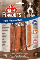 8in1 Hondensnoepjes triple flavour Ribs, 113 g
