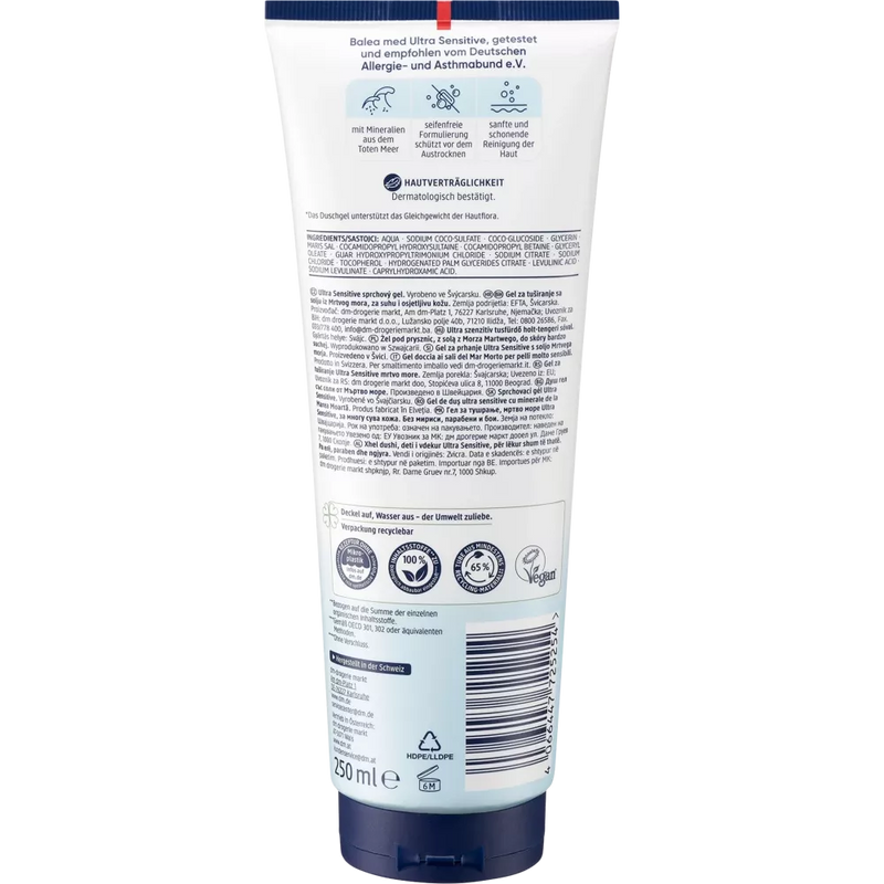 Balea med Douchegel Dode Zee Ultra Sensitive, 250 ml