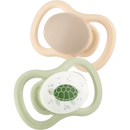 Sucette babylove Air silicone symétrique, marron/vert, taille 2, 5-18 mois, 2 pcs.