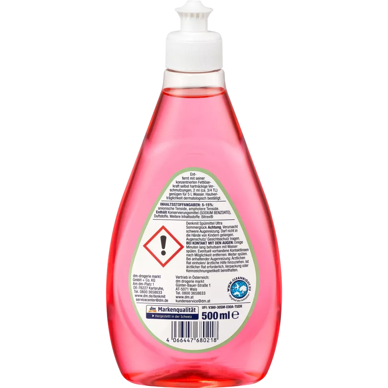 Denkmit Afwasmiddel Ultra Sommerglück kers, 500 ml