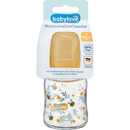 babylove Babyfles van glas wijde opening 120 ml, geel, 1 st