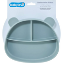 Assiette d'apprentissage en silicone Babylove bleue, 1 pièce