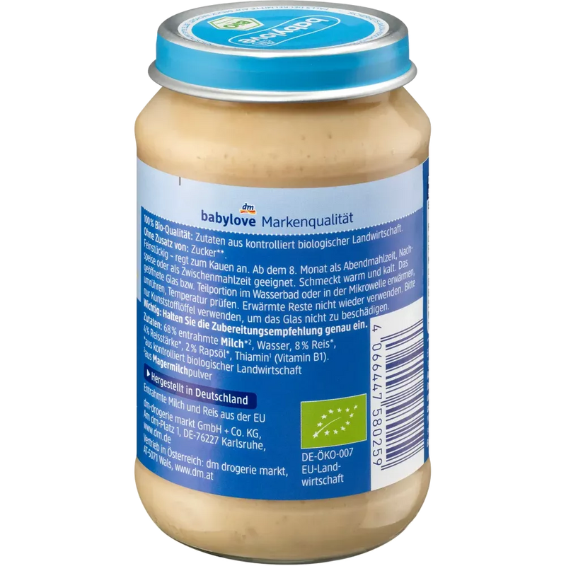 babylove Pure rijstpudding, vanaf 8 maanden, 190 g