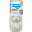 Sucette en latex babylove, symétrique, eucalyptus/menthe, taille 2, 5-18 mois, 2 pièces.