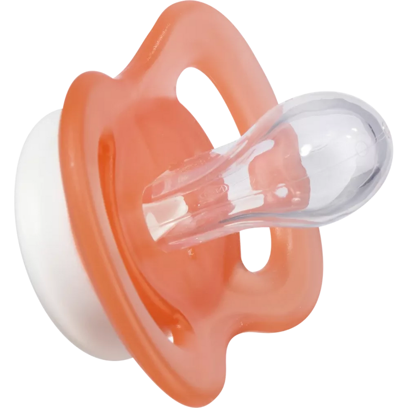 babylove Fopspeen voor pasgeborenen symmetrisch, silicone, perzik/crème, 0-2 maanden, 2 stuks