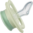 Sucette en silicone babylove Air, anatomique, marron/vert, taille 1, 0-6 mois, 2 pièces.