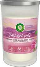 Bougie parfumée AirWick dans un verre Rose sauvage apaisante et jasmin, 1 pièce