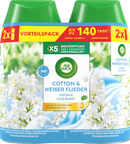 AIR WICK Luchtverfrisser Freshmatic Duo Cotton & witte seringen navulverpakking (2x250 ml), 500 ml