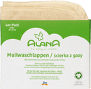 ALANA Wasdoekjes van mousseline, naturel, ca. 25 x 25 cm, 4 stuks