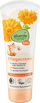alverde NATURKOSMETIK Crème de soin bébé visage et corps Calendula bio, 100 ml