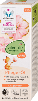 alverde NATURKOSMETIK Huile pour bébé 100 % pure huile d'amande biologique, 100 ml