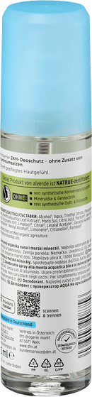 alverde NATURKOSMETIK Déo Spray Aqua Eau Menthe Minéraux Marins, 75 ml