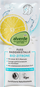alverde NATURKOSMETIK Cristaux de bain de pieds Sel marin Citron, 40 g