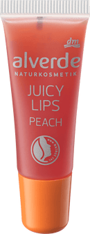 Alverde NATURKOSMETIK Juicy Lips Brillant à lèvres pêche, 8 ml