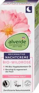 alverde NATURKOSMETIK Crème de nuit à la rose sauvage bio, 50 ml