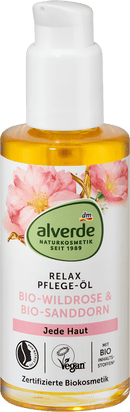 alverde NATURKOSMETIK alverde Relax Huile Nourrissante Rose Sauvage Bio, Argousier Bio, 100 ml