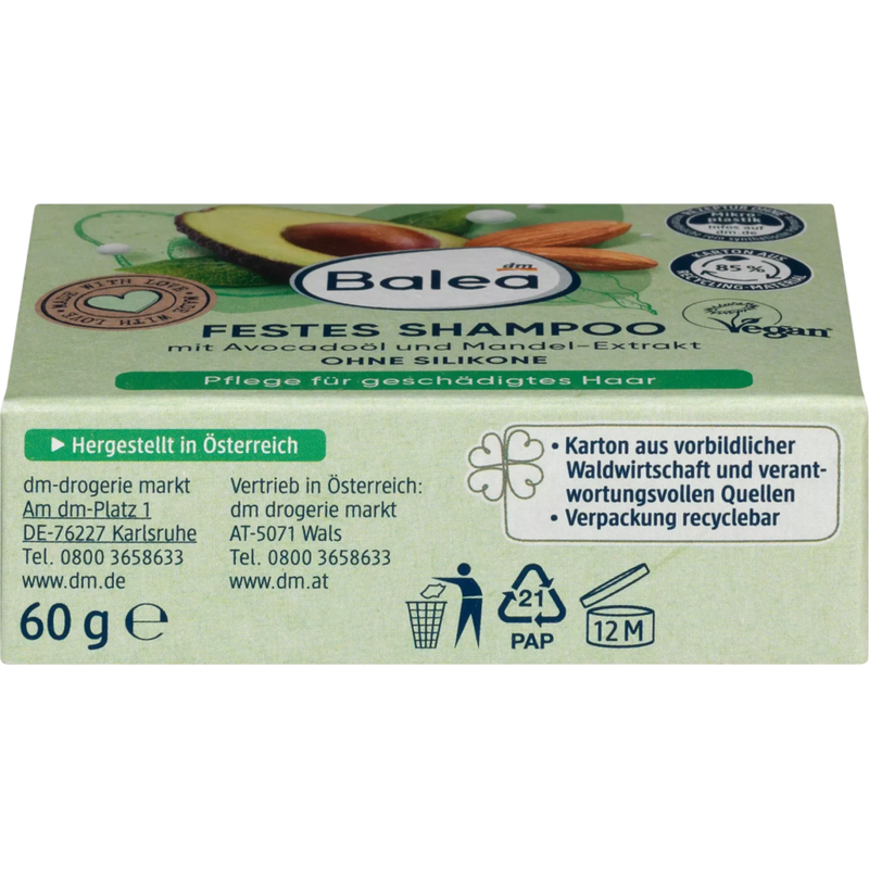 Balea Vaste shampoo avocado-amandelmelk, 60 g