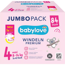 Couches Babylove taille 4 maxi (8-14 kg), pack jumbo, 84 pièces.