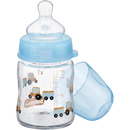 babylove Babyfles van glas, wijde opening, 120ml, blauw, 1 st