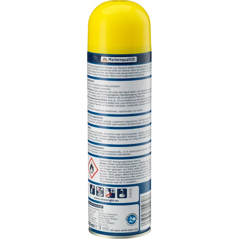 Denkmit Toiletreinigingsschuim lemon, 500 ml