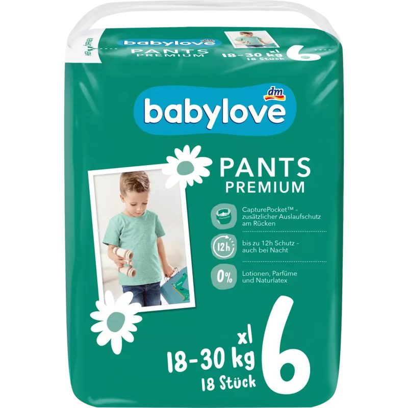 babylove Babybroek Premium maat 6, XL, 18-30 kg, 18 stuks.