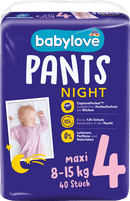 babylove Baby Pants Night maat 4 Maxi (8-15 kg), 40 stuks