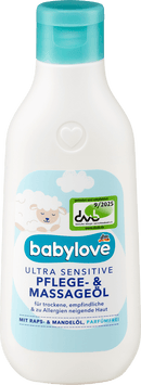babylove Babyolie Verzorging & Massage Koolzaad- & Amandelolie, zonder parfum, 250 ml
