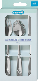 babylove Bestekset voor kinderen, roestvrij staal, voertuigmotief, 3-delig, 1 stuk