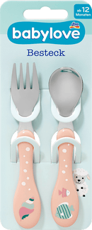 babylove Eetbestek voor peuters, roze, 2-delig, 1 stuk