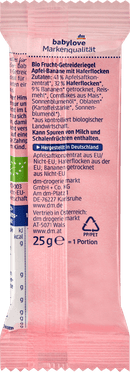 babylove Fruit- en graanrepen appel-banaan vanaf 1 jaar (4x25 g), 100 g
