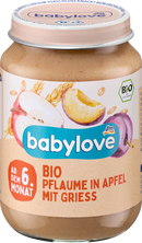 babylove Fruit & granen: pruim in appel met griesmeel, vanaf de 6e maand, 190 g