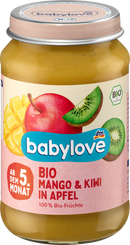 babylove Fruit: mango & kiwi in appel, vanaf de 5e maand, 190 g