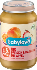 babylove Fruit: perzik & maracuja met appel, vanaf de 5e maand, 190 g
