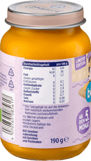 babylove Groenten: wortelen met pastinaak vanaf de 5e maand, 190 g