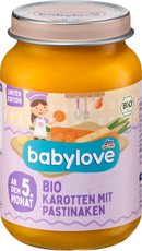 babylove Groenten: wortelen met pastinaak vanaf de 5e maand, 190 g